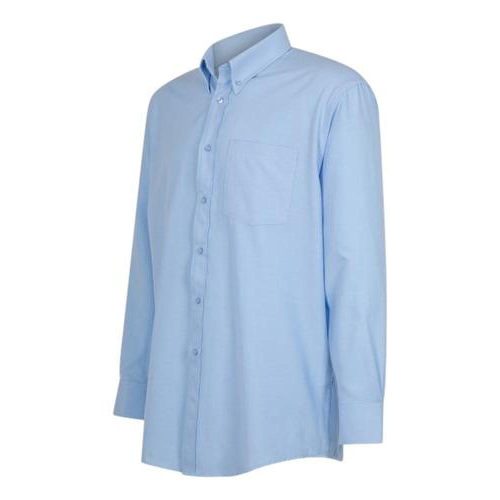 Camisa Oxford Manga Larga Con Bolsillo