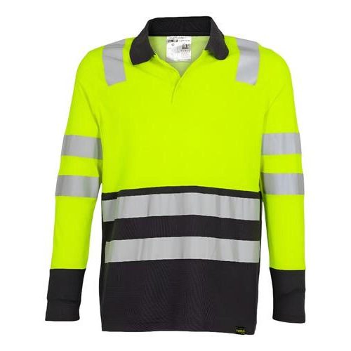 Polera Cuello Pique Alta Visibilidad Bi Color M/l Hombre